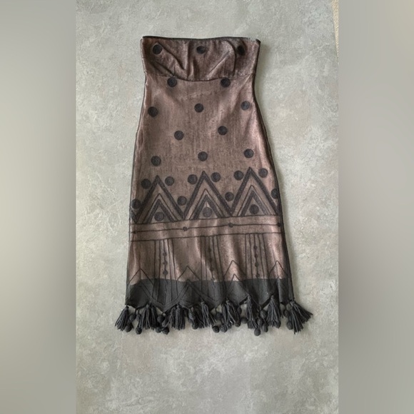 TOCCA Women’s Black Sleeveless Sheer Polka Dot Pattern Wool Blend Dress Size 4 - Picture 10 of 16